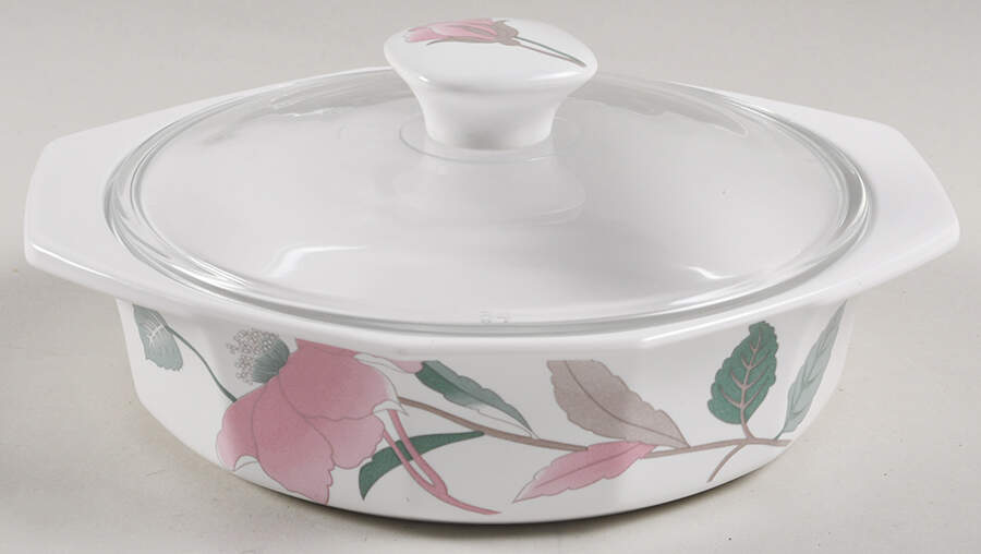 Silk Flowers 1 Pt Round Covered Casserole by Mikasa-1