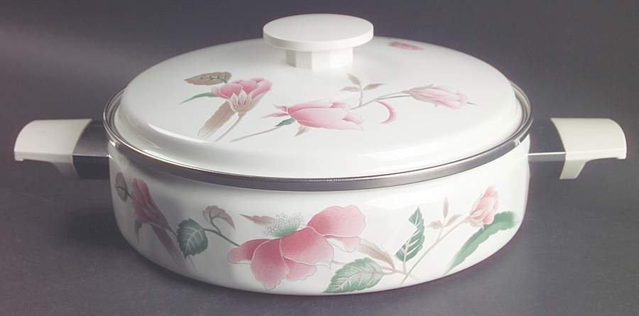 Silk Flowers 2.5 Quart Metal Round Covered Casserole by Mikasa-1
