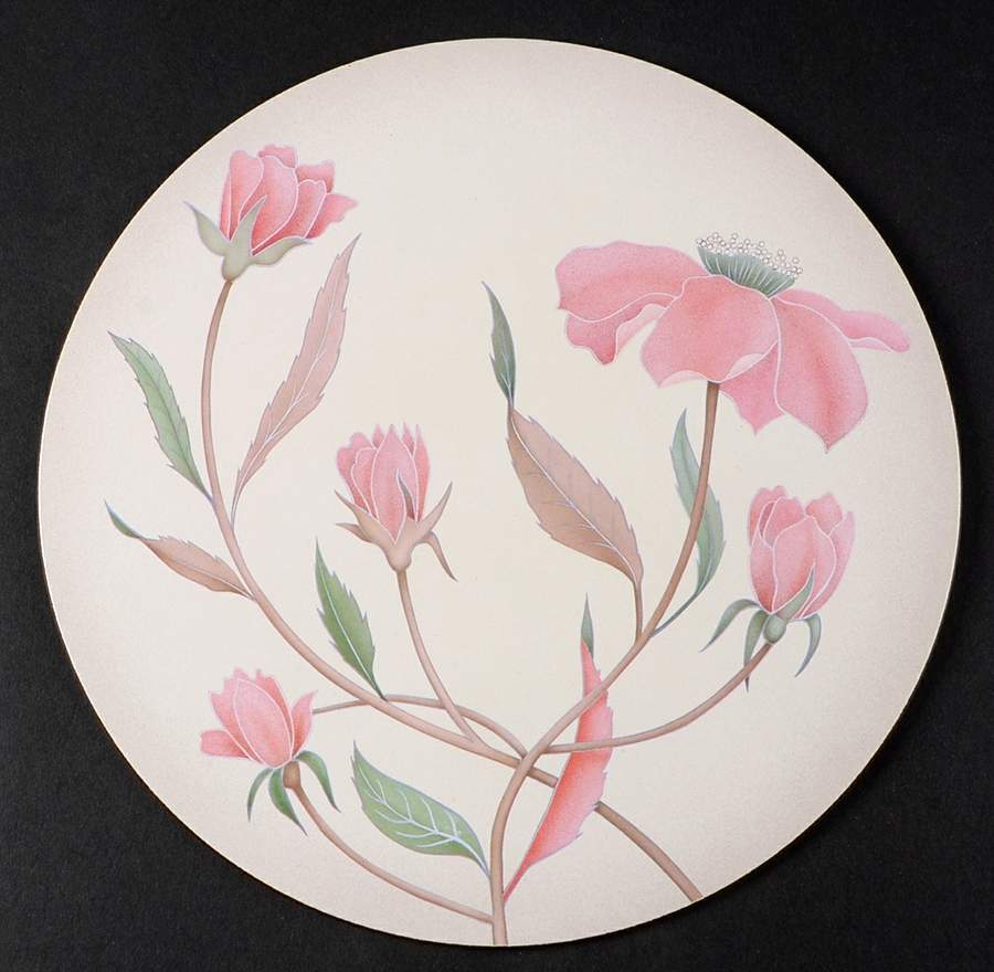 Silk Flowers Round Cork Back Trivet by Mikasa-1