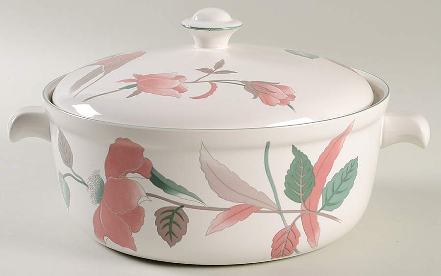 Silk Flowers 3 Quart Round Covered Casserole by Mikasa-1