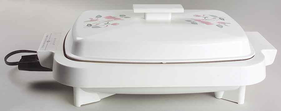 Silk Flowers Large Electric Skillet & Lid by Mikasa-1