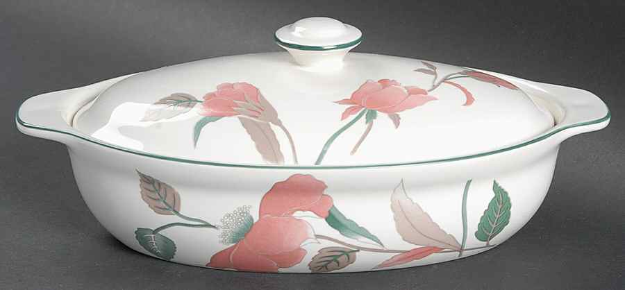 Silk Flowers 1 Pint Oval Covered Casserole by Mikasa-1