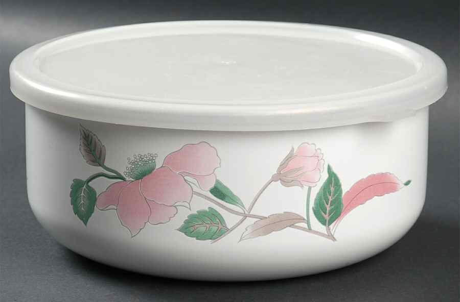 Silk Flowers 7" Metal Bowl & Plastic Lid by Mikasa-1