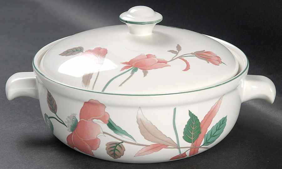 Silk Flowers 1.25 Qt Round Covered Casserole by Mikasa-1