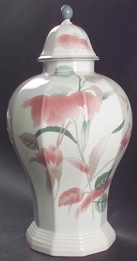 Silk Flowers Large Covered Vase by Mikasa-1