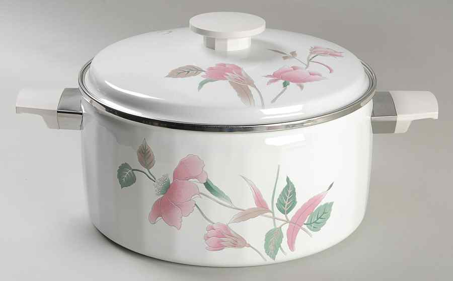 Silk Flowers 5 Quart Metal Covered Casserole by Mikasa-1