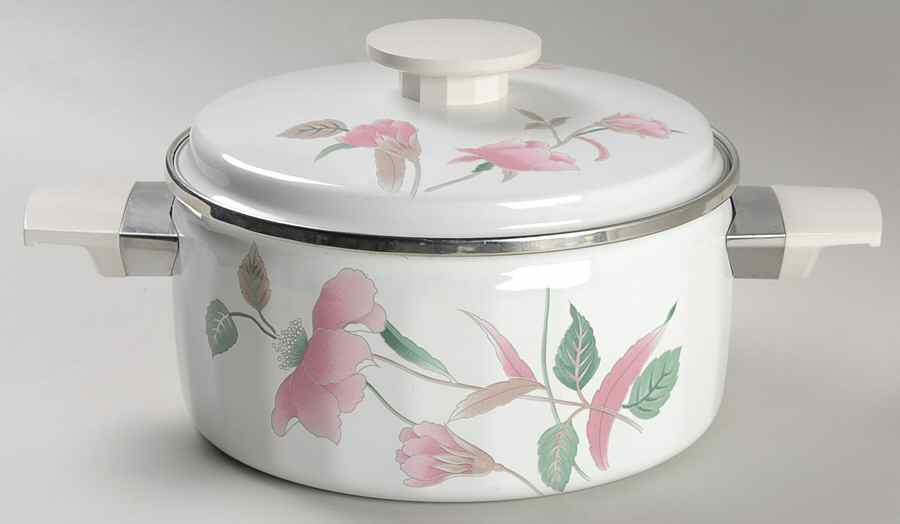 Silk Flowers 3 Quart Metal Covered Casserole by Mikasa-1