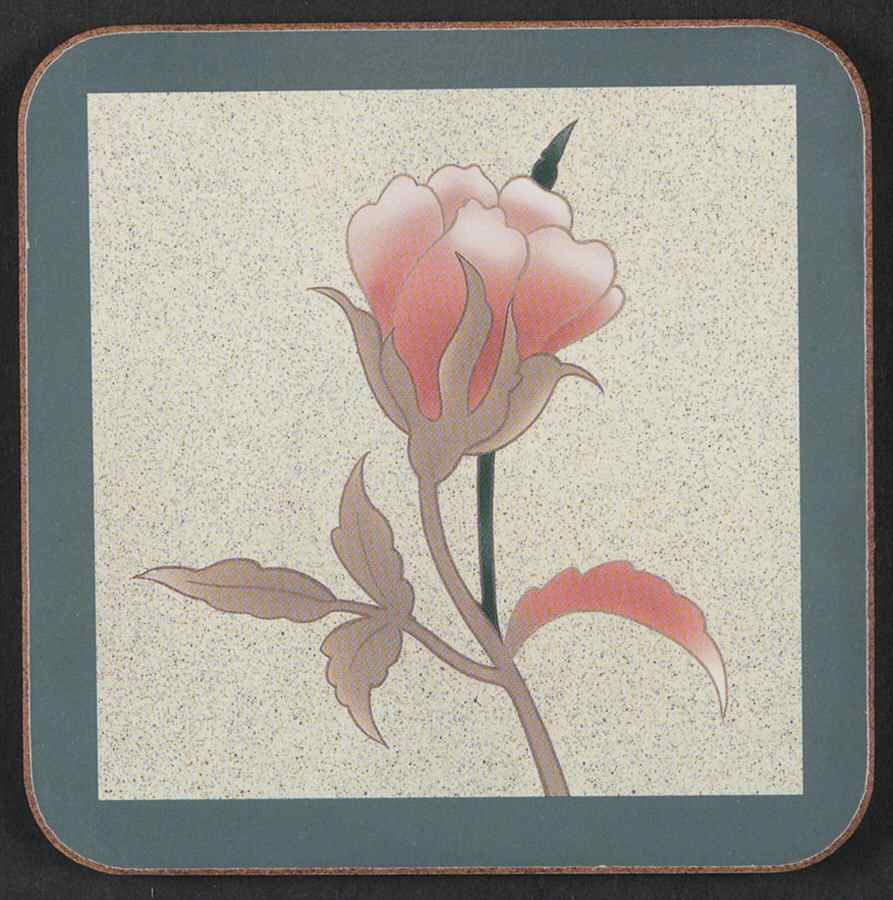 Silk Flowers Cork Back Square Coaster by Mikasa-1
