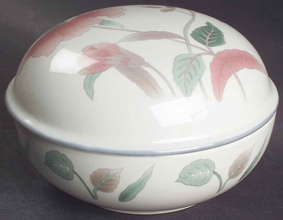 Silk Flowers 4" Round Box & Lid by Mikasa-1