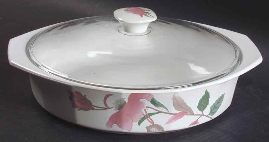 Silk Flowers 2 Qt Round Covered Casserole by Mikasa-1