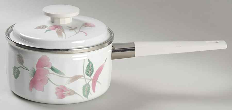 Silk Flowers 1.5 Quart Metal Covered Saucepan by Mikasa-1