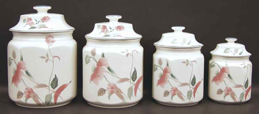 Silk Flowers (4 Piece) Canister Set (Box Set) by Mikasa-1