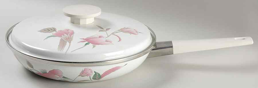 Silk Flowers 10" Metal Skillet & Lid by Mikasa-1
