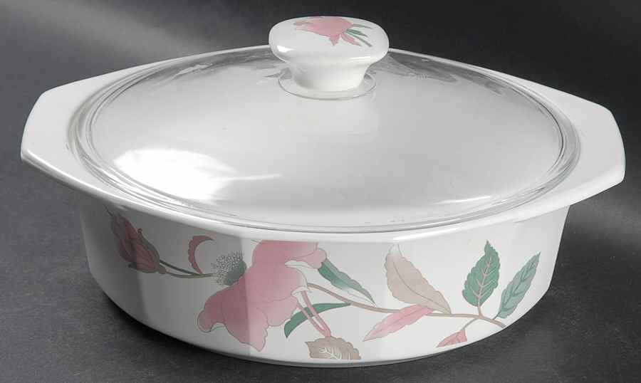 Silk Flowers 1.25 Qt Round Covered Casserole by Mikasa-1