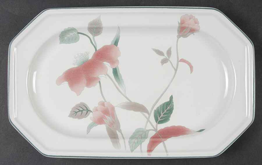 Silk Flowers Large Sandwich Tray by Mikasa-1