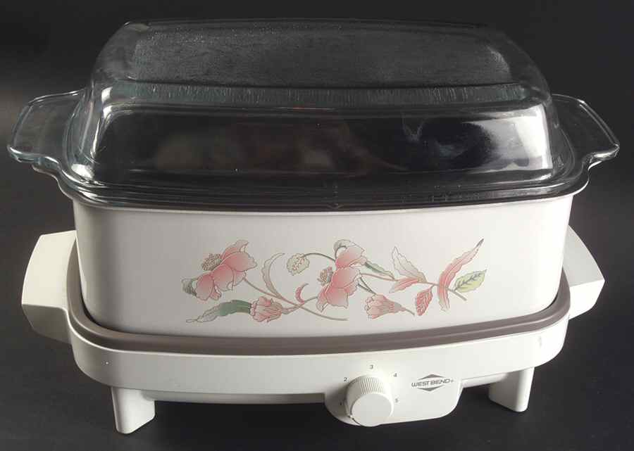 Silk Flowers 4qt Slow Cooker W/Electric Warmer/Grill by Mikasa-1