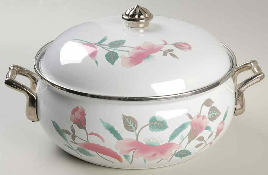 Silk Flowers 4 Quart Metal Covered Casserole by Mikasa-1