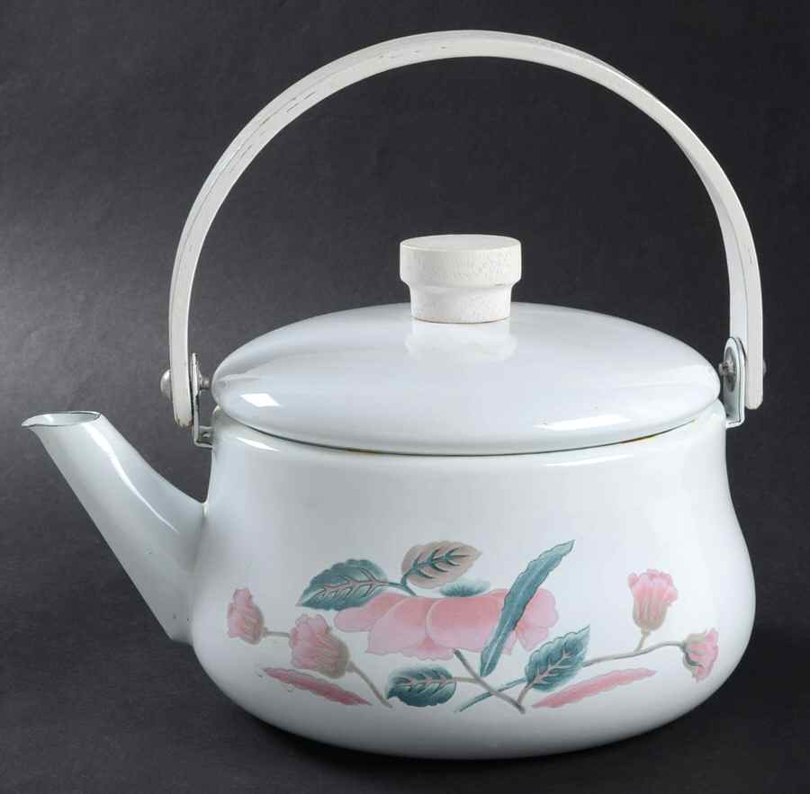 Silk Flowers Metal Kettle & Lid by Mikasa-1