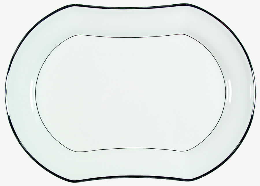 Silver Halo 14" Oval Serving Platter by Mikasa-1