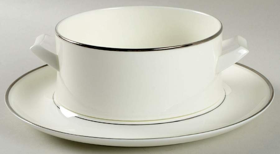 Silver Halo Gravy Boat & Underplate by Mikasa-1