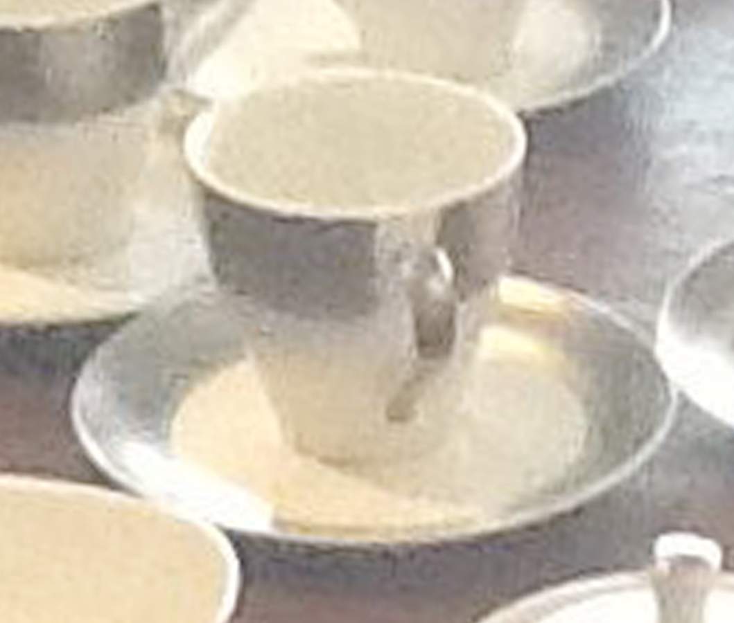 Silver Halo Flat Cup & Saucer Set by Mikasa-1