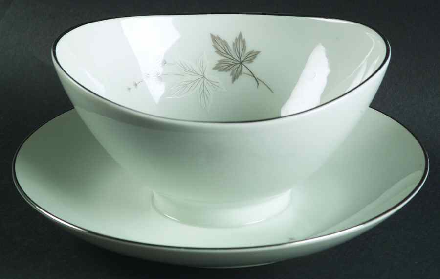 Silver Maple Gravy Boat with Attached Underplate by Mikasa-1