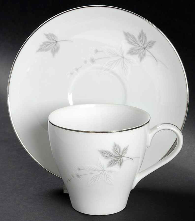 Silver Maple Flat Cup & Saucer Set by Mikasa-1