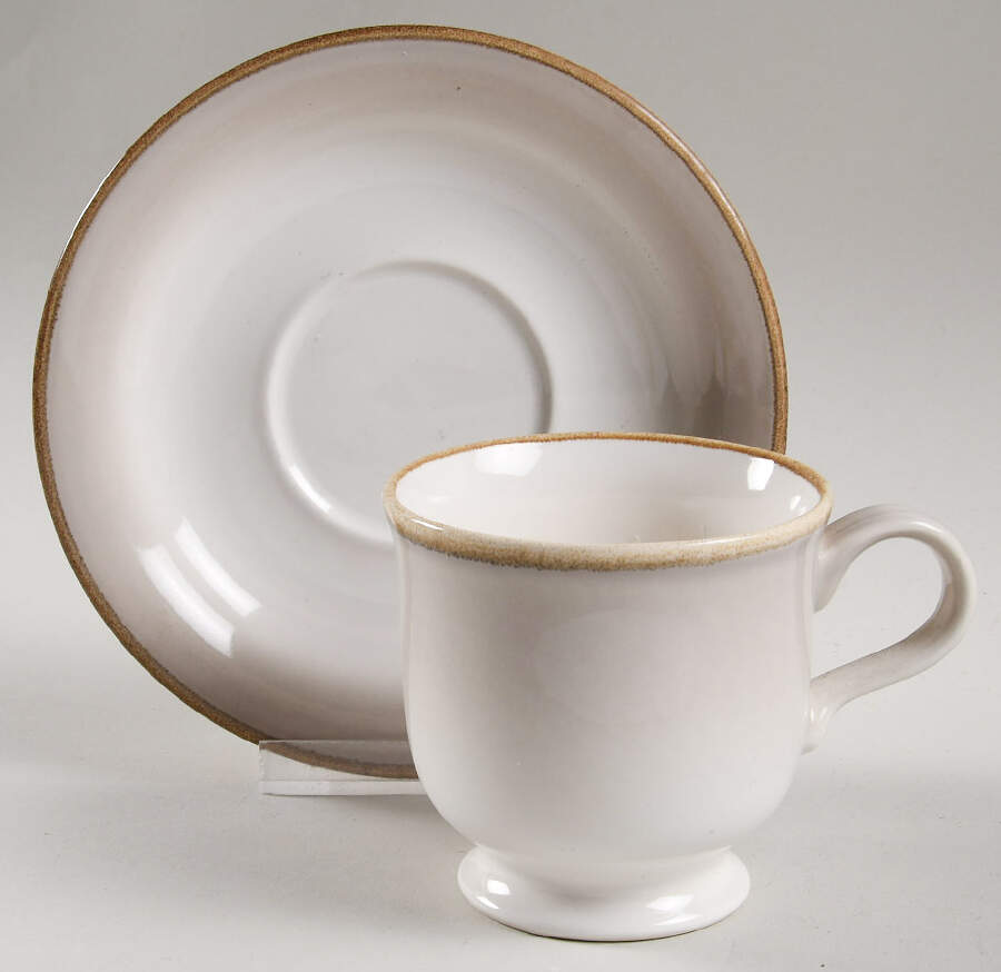 Silver Moss Footed Cup & Saucer Set by Mikasa-1