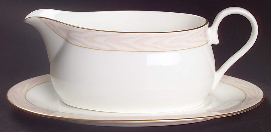 Silk Moire Gravy Boat & Underplate by Mikasa-1