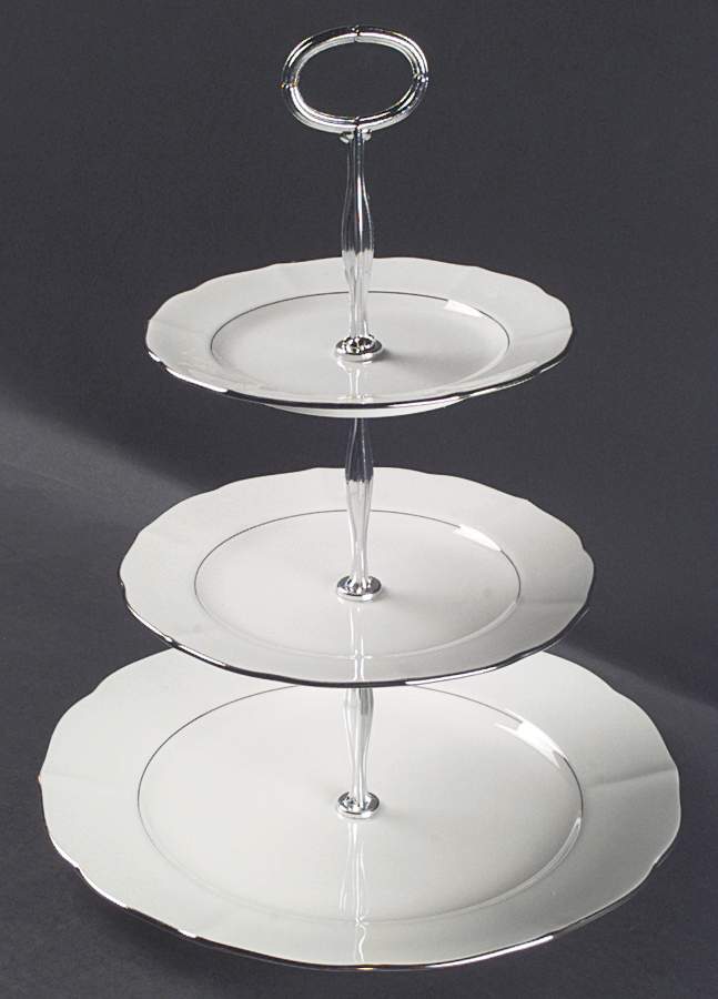 Silver Moon 13 7/8"-14 1/4" 3-Tiered Serving Tray(DP,SP,BB) HC by Mikasa-1