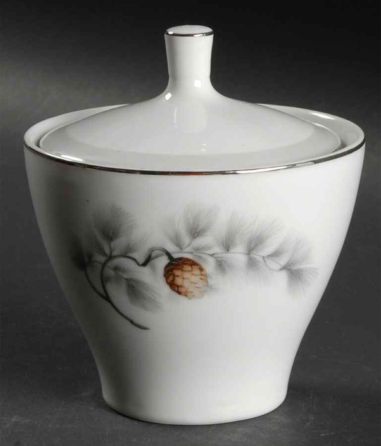 Silver Pine Sugar Bowl & Lid by Mikasa-1