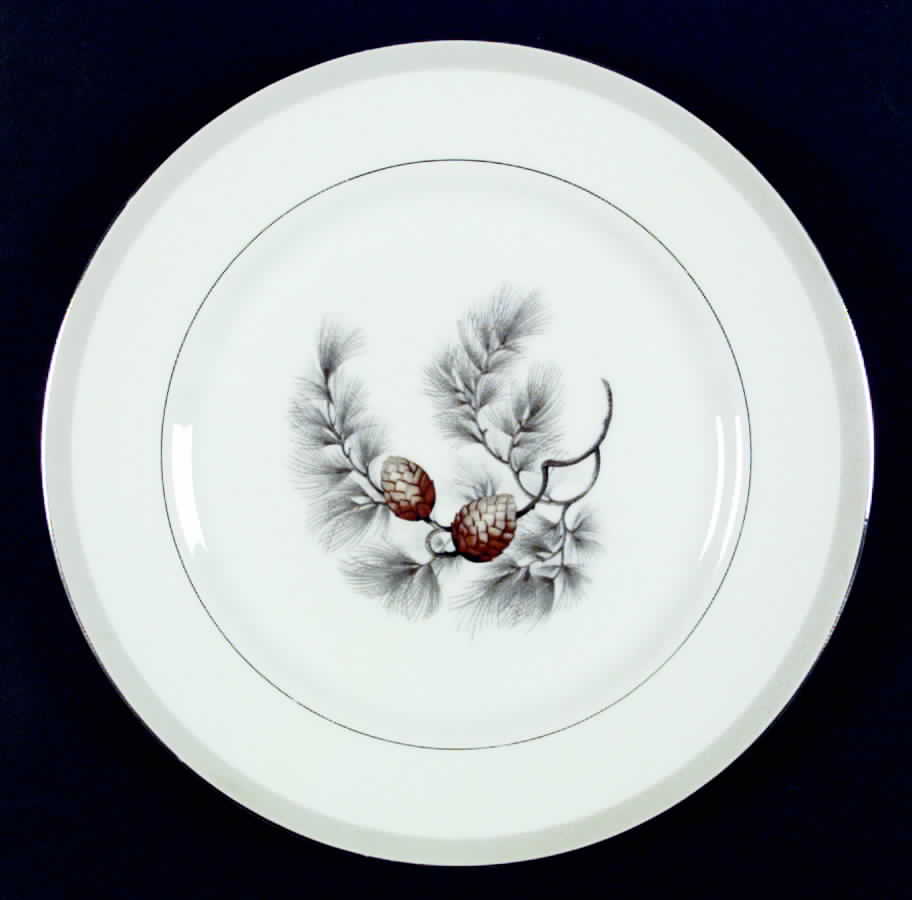 Silver Pine Dinner Plate by Narumi-1