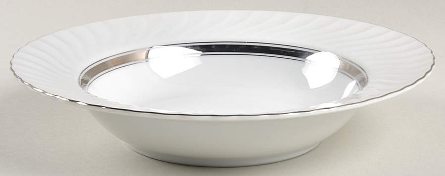 Silver Swirl Rim Soup Bowl by Mikasa-1
