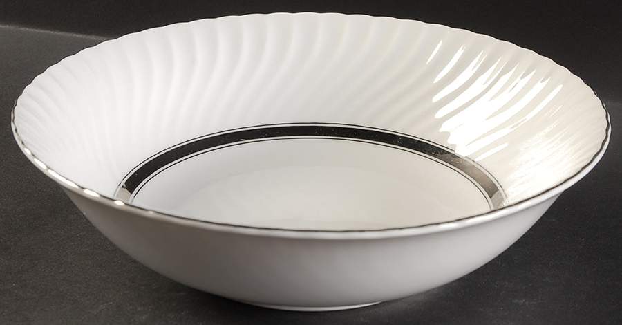Silver Swirl 9" Round Vegetable Bowl by Mikasa-1