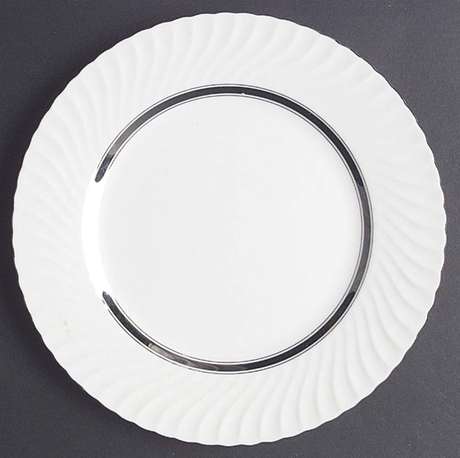 Silver Swirl Dinner Plate by Mikasa-1