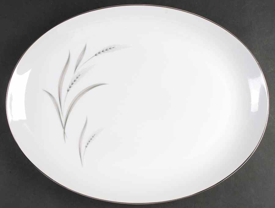 Silver Wheat (5787) 16" Oval Serving Platter by Mikasa-1