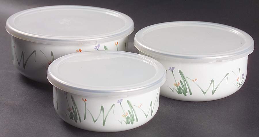 Sketch Book 3 Metal Bowls & Plastic Lids(5 7/8",6 5/8",7 1/2") by Mikasa-1