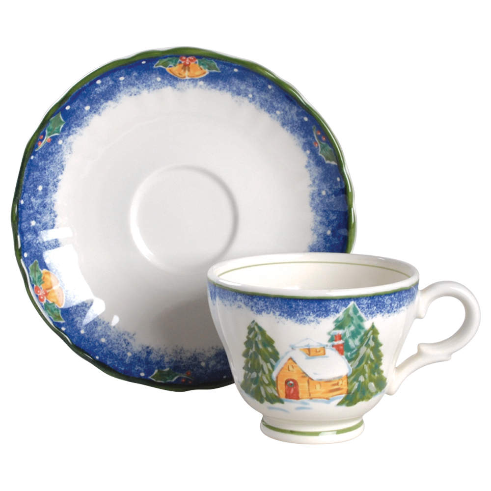 Sleigh Bells Footed Cup & Saucer Set by Mikasa-1