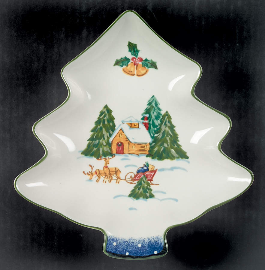 Sleigh Bells 1 Part Medium Tree Shaped Dish by Mikasa-1