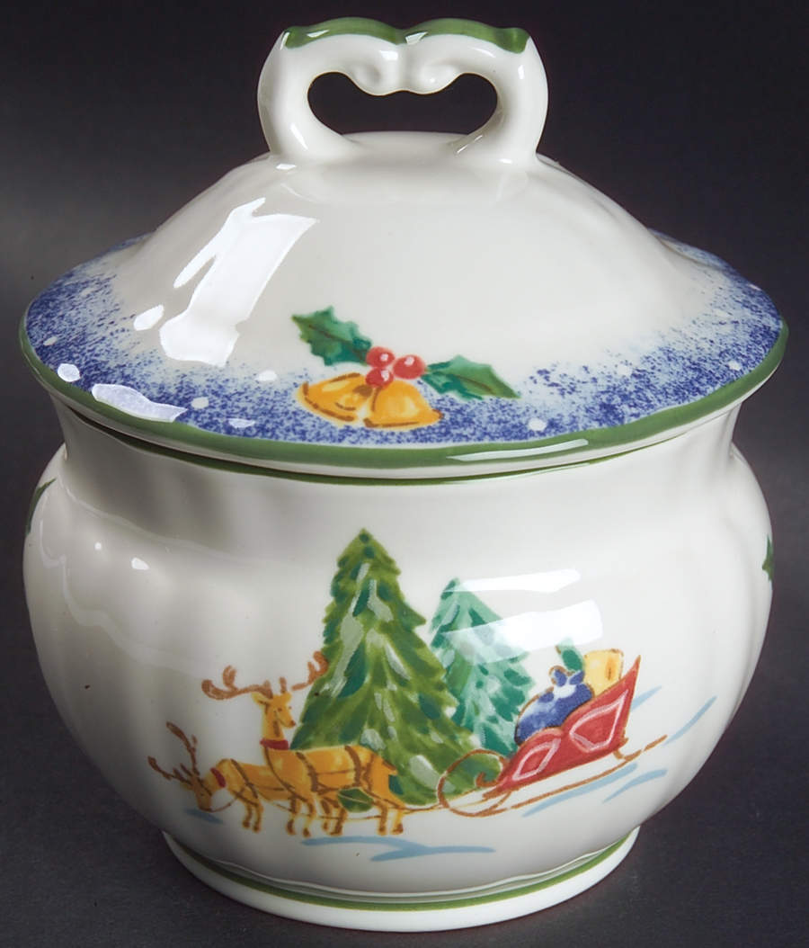 Sleigh Bells Sugar Bowl & Lid by Mikasa-1
