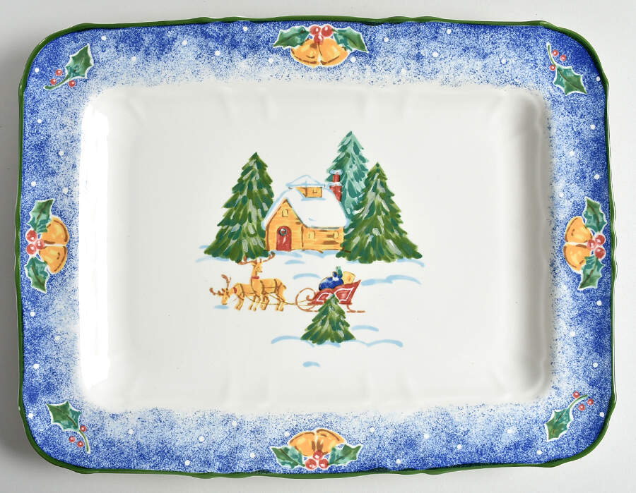 Sleigh Bells 15" Rectangular Serving Platter by Mikasa-1