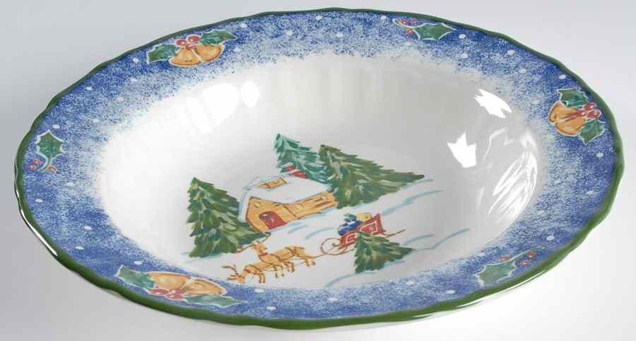 Sleigh Bells 10" Round Vegetable Bowl by Mikasa-1