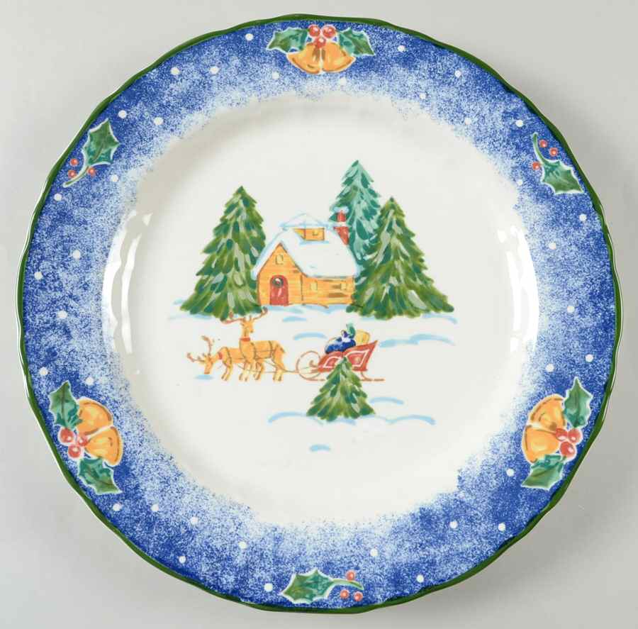 Sleigh Bells 12" Chop Plate (Round Platter) by Mikasa-1