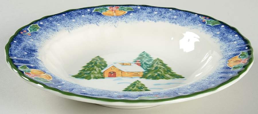 Sleigh Bells Large Rim Soup Bowl by Mikasa-1