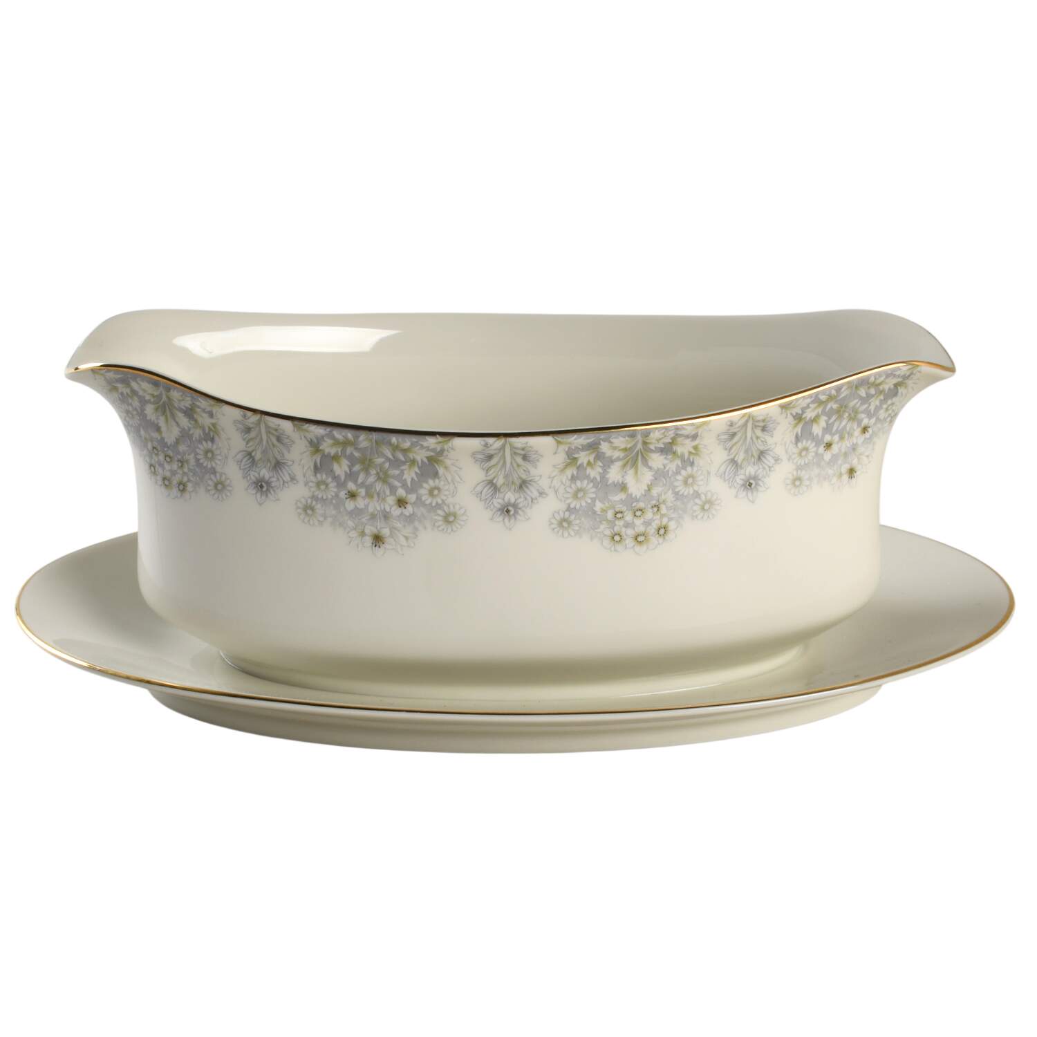 Snow Garden Gravy Boat with Attached Underplate by Mikasa-1