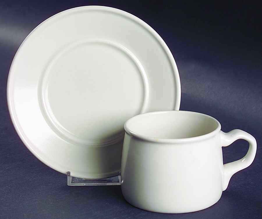 Snow Flat Cup & Saucer Set by Mikasa-1