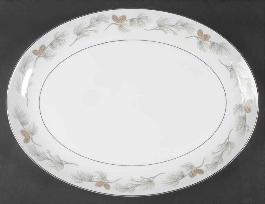 Snow Pine 16" Oval Serving Platter by Mikasa-1