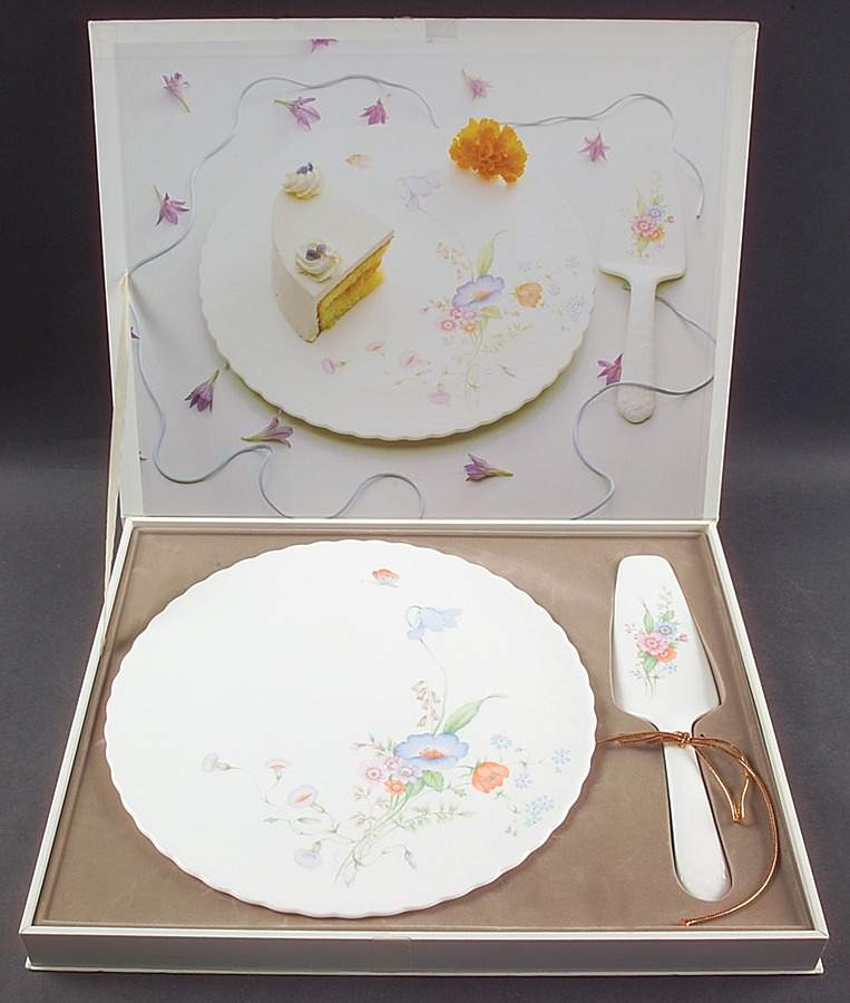 Something Blue Cake Plate & Solid Ceramic Server Set (Boxed) by Mikasa-1