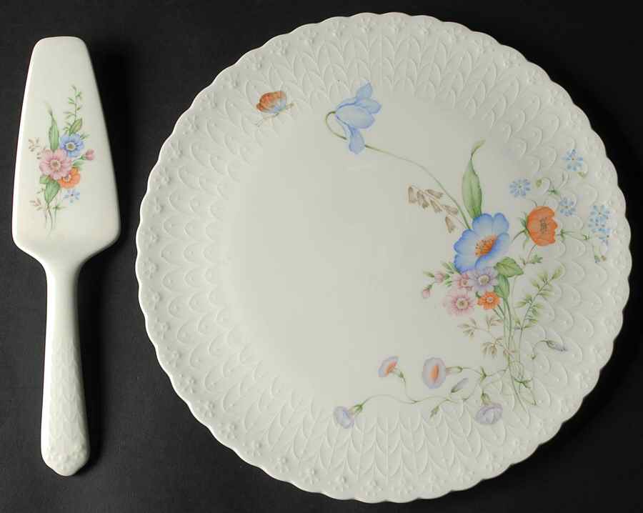 Something Blue Cake Plate & Solid Ceramic Server Set (No Box) by Mikasa-1