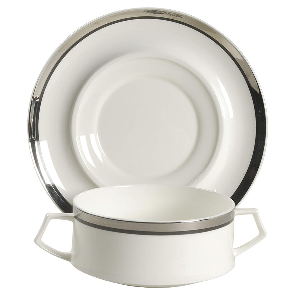 Solitude Flat Cream Soup Bowl & Saucer Set by Mikasa-1